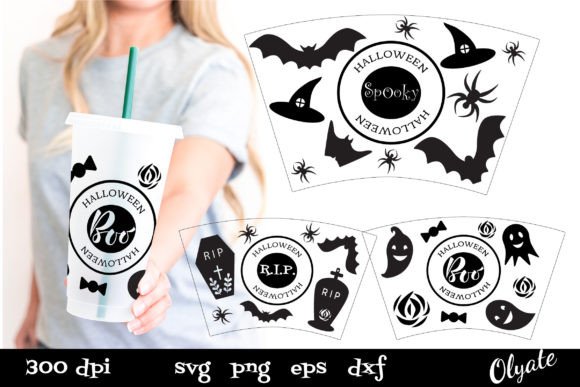24 OZ Cold Cup Wrap SVG Halloween Design Review