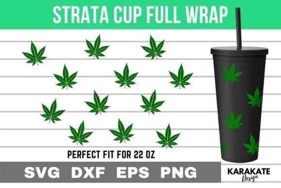 Cannabis 22 Oz Strata Cup Wrap SVG for Craft Graphics