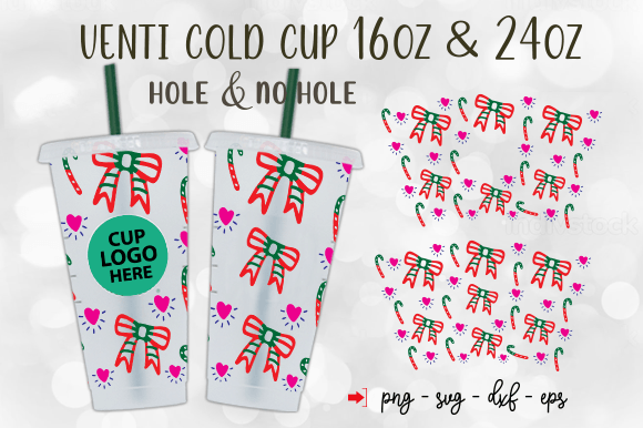 Christmas 24oz Cold Cup Wrap SVG: Tumbler Wraps Graphics
