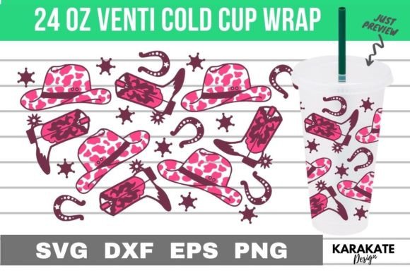 Cowgirl 24 Oz Venti Cup SVG for Crafts & Graphics
