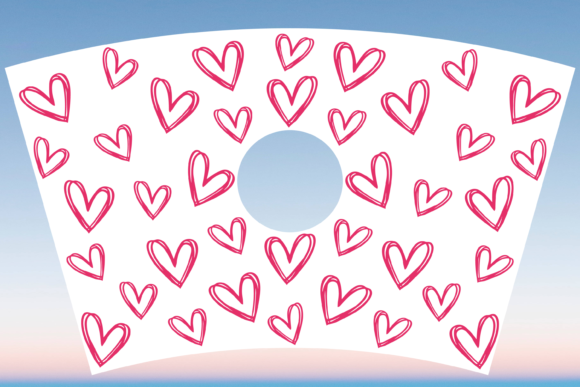Doodle Heart Starbucks 24oz Cup Wrap Svg