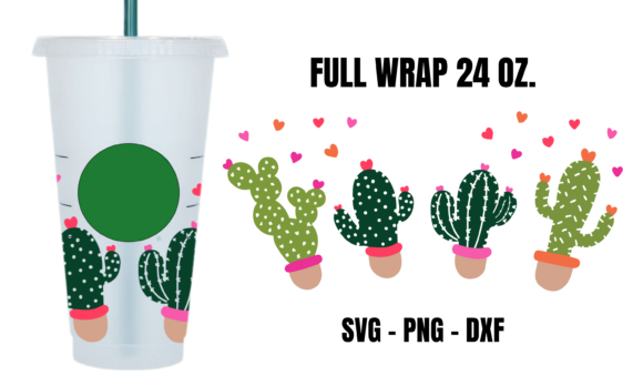 Funny Cactus Starbucks Cup Wrap SVG: Graphics for Crafts-Driven Branding