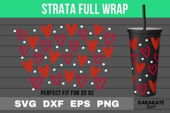 Heart Dots, 22 Oz Strata Cup Wrap SVG: Crafts & Graphics