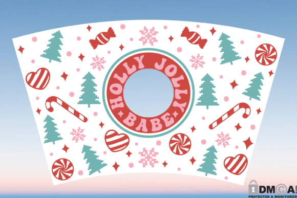Jolly Babe Christmas Cup Wrap SVG: Graphics & Print Templates