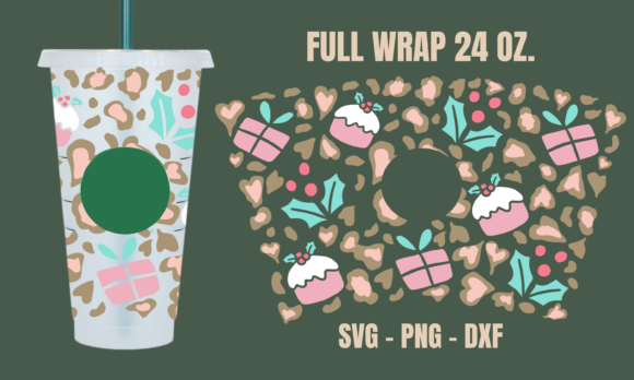 Leopard Gift Starbucks Cup Wrap SVG: Graphics for Crafts