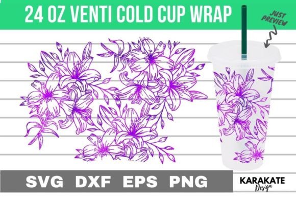 Lilies Line 24 Oz Venti Cup Wrap SVG: Graphics & Crafts Review