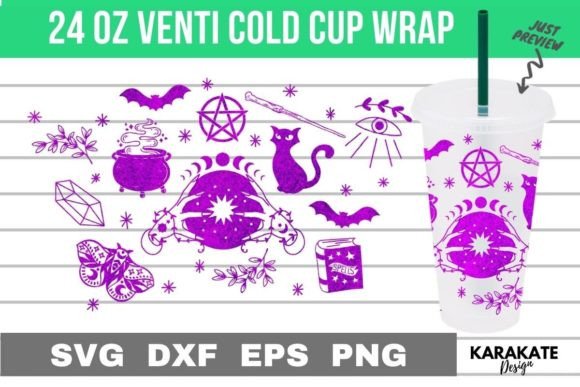 Magic Witch Venti Cup Wrap: Graphics for Crafts