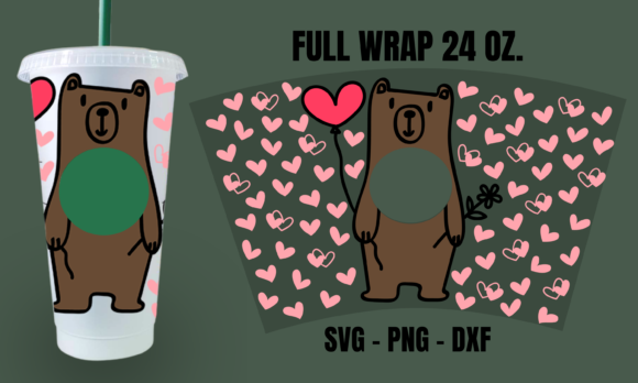 Mini Bear Lover Starbucks Cup Wrap SVG: Graphics for Crafts