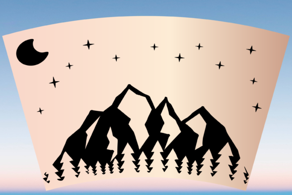Mountain Forest Starbucks Cup Wrap Svg for Graphics & Print