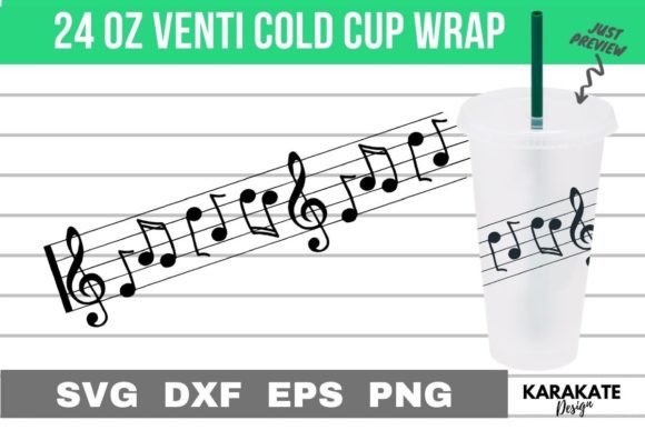 Music Notes Venti Cup Wrap SVG: Crafts & Graphics Review