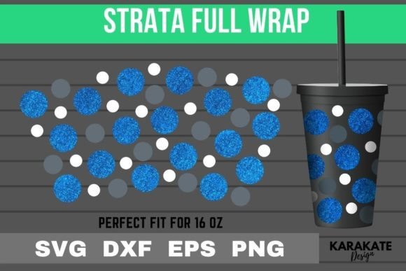 Polka Dot 16 Oz Strata Cup Wrap SVG for Graphics & Crafts