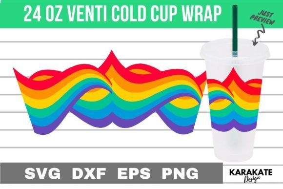 Rainbows 24 Oz Venti Cup Wrap SVG Review for Graphics & Crafts