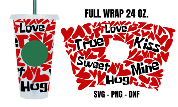 Red Hearts Starbucks Cup Wrap Svg Graphics Review