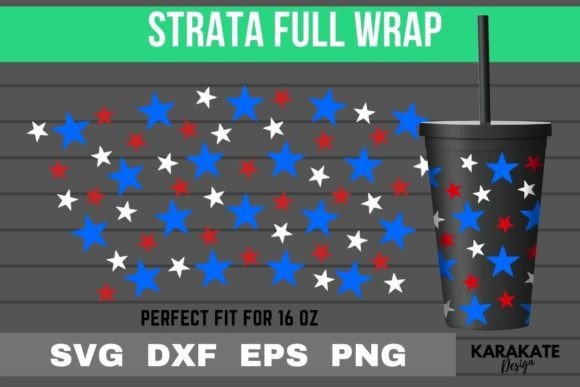 Star 16 Oz Strata Cup Wrap SVG for Crafts & Graphics
