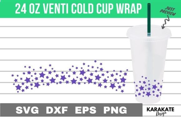 Stardust 24 Oz Venti Cup Wrap SVG Graphics & Crafts