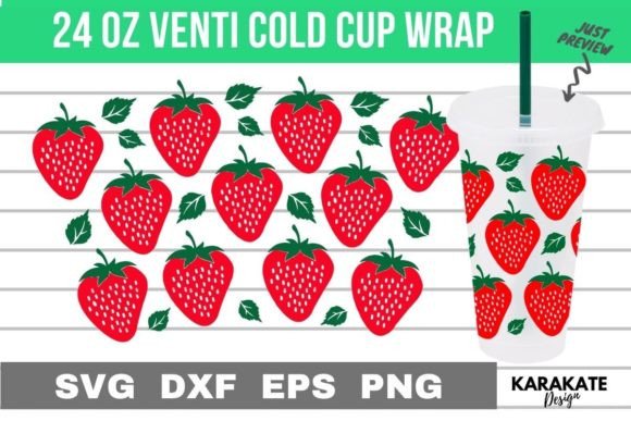 Strawberry 24 Oz Venti Cup Wrap SVG: Graphics & Crafts Review