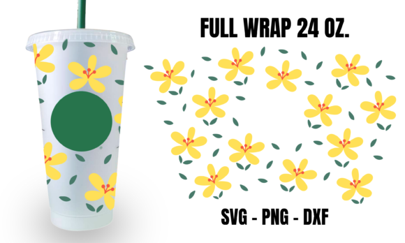 Tiny Blossom Starbucks Cup Wrap Svg: Graphics & Crafts