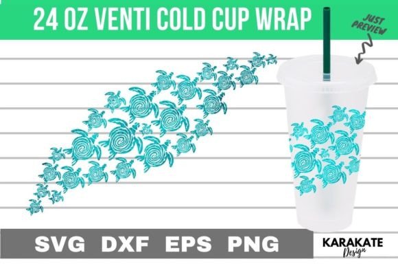 Turtles Wave Cup Wrap SVG for Crafts & Graphics
