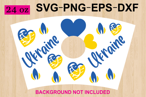 Ukrsine Starbucks Cup Wrap Svg for Crafts & Graphics