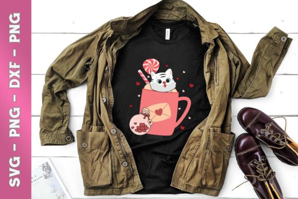 Valentine Cute Cat Cup Animals SVG: Craft Graphics That Warm Hearts