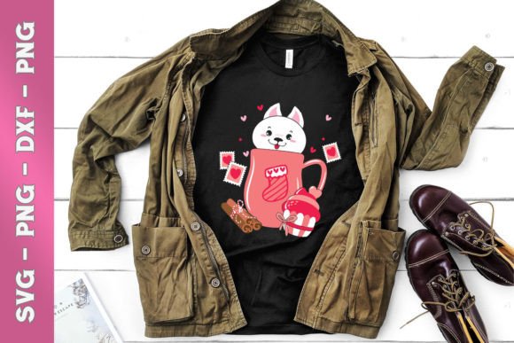 Valentine Cute Dog Cup Animals SVG for Crafts & Graphics