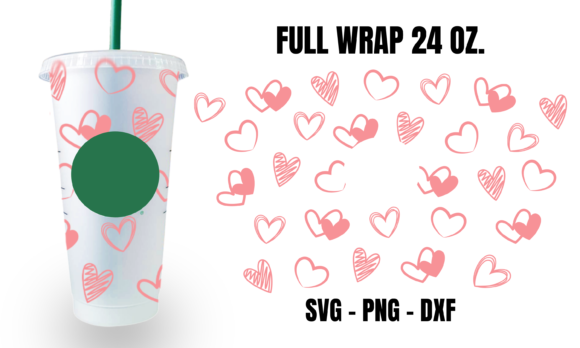 Valentine Pink Starbucks Cup Wrap Svg: Graphics & Crafts