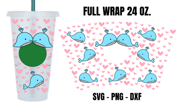Whale Lover Cup Wrap SVG for Crafts & Graphics