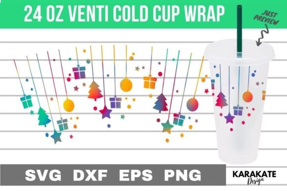 Xmas Ornament Venti Cup SVG for Crafts & Graphics